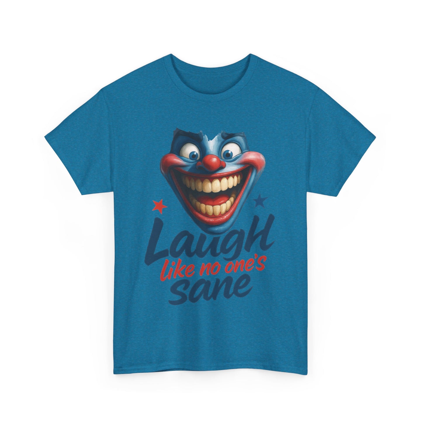 Funny Clown Face Unisex Heavy Cotton Tee, Creepy Clown Face T-Shirt, Humor T-Shirt,Clown Theme Shirt, Funny Horror Graphic Tee