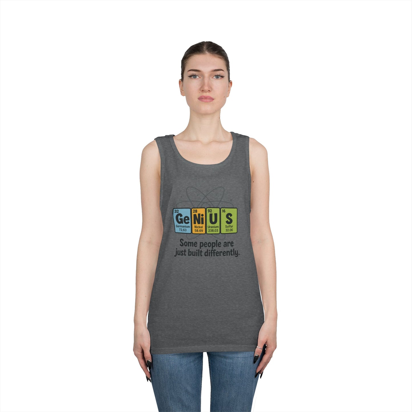 Funny Mens Genius Tank Top, Nerdy Humor Shirt, Periodic Table Shirt, Science Humor Tank, A Funny Gift for Science Lovers, Teachers