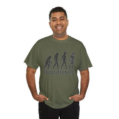 Evolution 2.0 Futuristic Robot Human Evolution T-Shirt, Cyberpunk Tech Graphic Tee for Men, Modern AI Inspired Sci-Fi Shirt