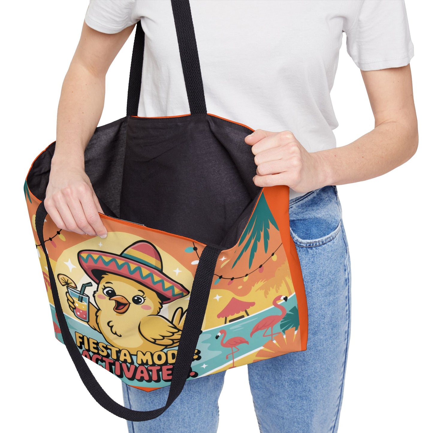 Fiesta Mode Weekender Tote Bag, Vibrant Beach Bag, Travel Companion, Summer Accessory, Gift for Vacationers, Party Essentials