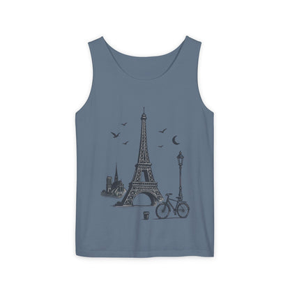 Parisian Dreams Tank Top, Unisex Summer Wear, Graphic Tee, Travel Inspired Apparel, Vacation Outfit, Casual Tank for All Occasions