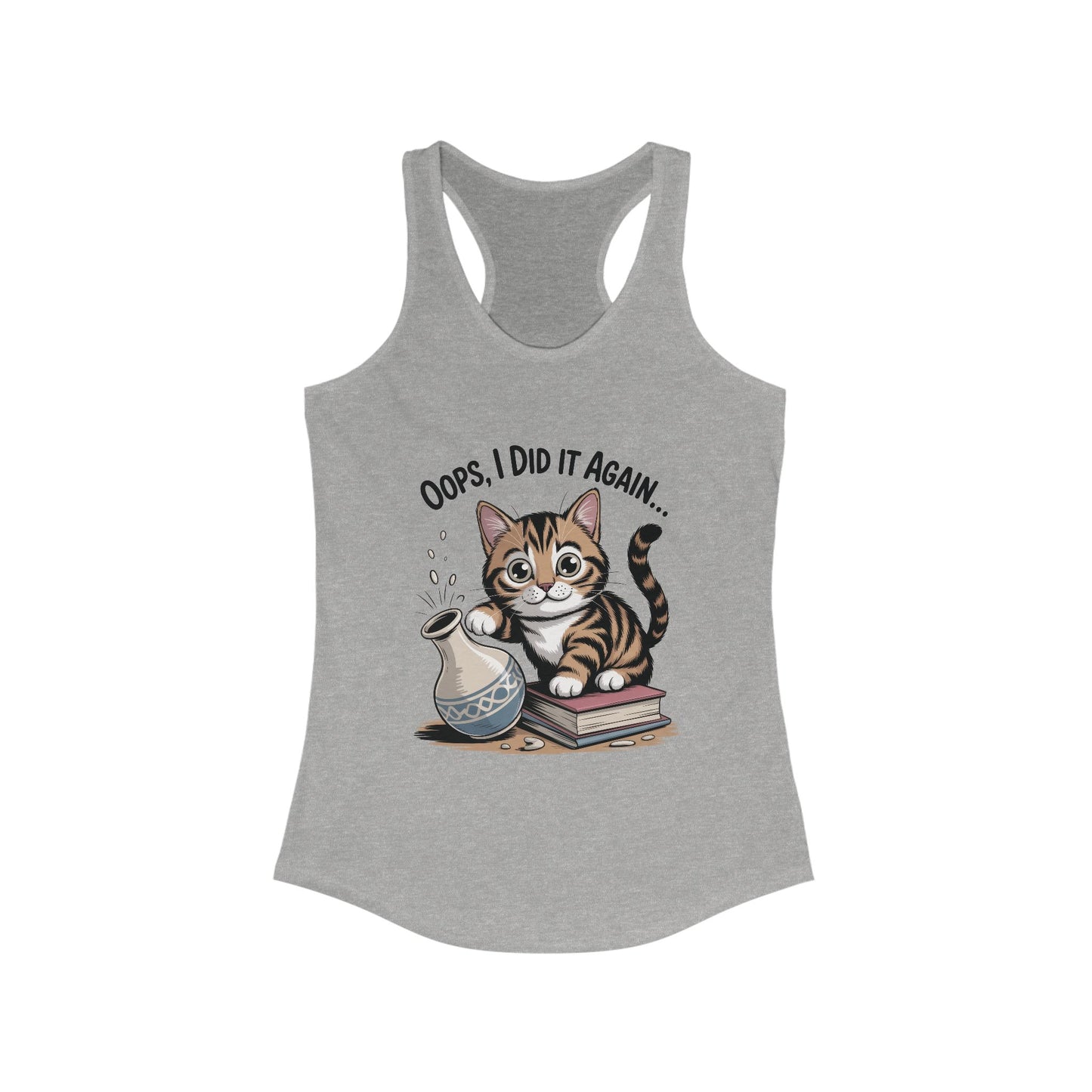 Cute Cat Oops I Did It Again Tank Top, Pet Lover Apparel, Funny Cat Shirt, Gifts for Cat Lovers, Summer Fashion Top