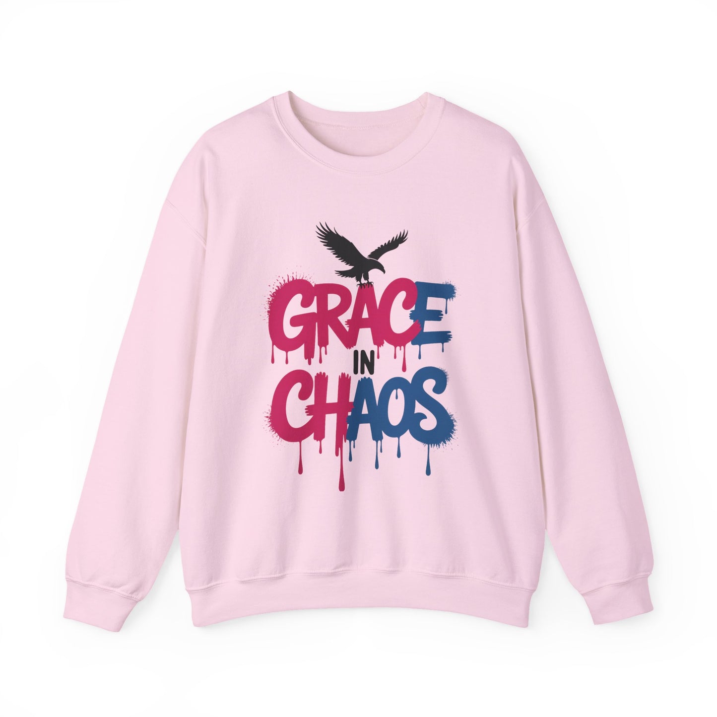 Women's Sweatshirt Grace in Chaos, Graffiti Dripping Street Art Pullover, Bold Urban Graphic