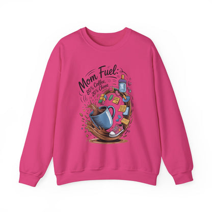 Mom Fuel Unisex Crewneck Sweatshirt, Perfect for Coffee Lovers, Gifts for Moms, Cozy Casual Wear, Funny Graphic Sweatshirt, Mother's Day