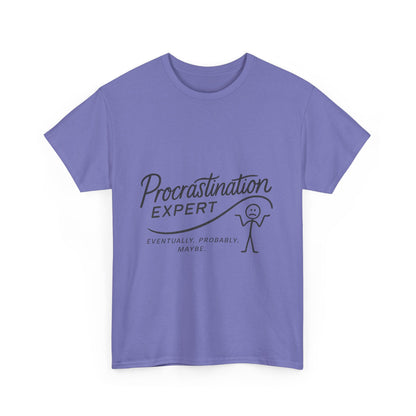 Procrastination Expert Women's Heavy Cotton Tee, Funny T-Shirt, Gift for Students, Casual Wear, Comfy Everyday Tee, Humor Shirt