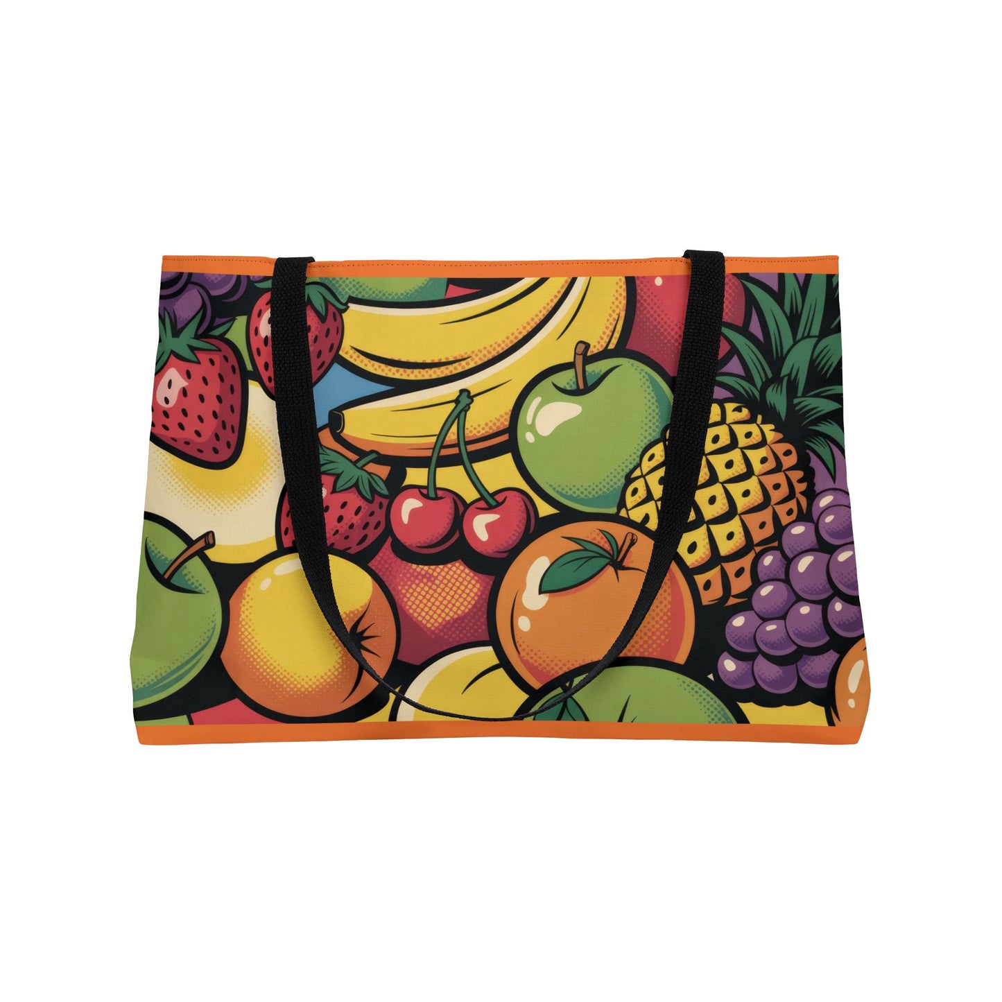 Vibrant Fruit Print Weekender Tote Bag for Beach Days, Travel Accessory, Summer Bag, Music Festival Tote, Everyday Use Bag