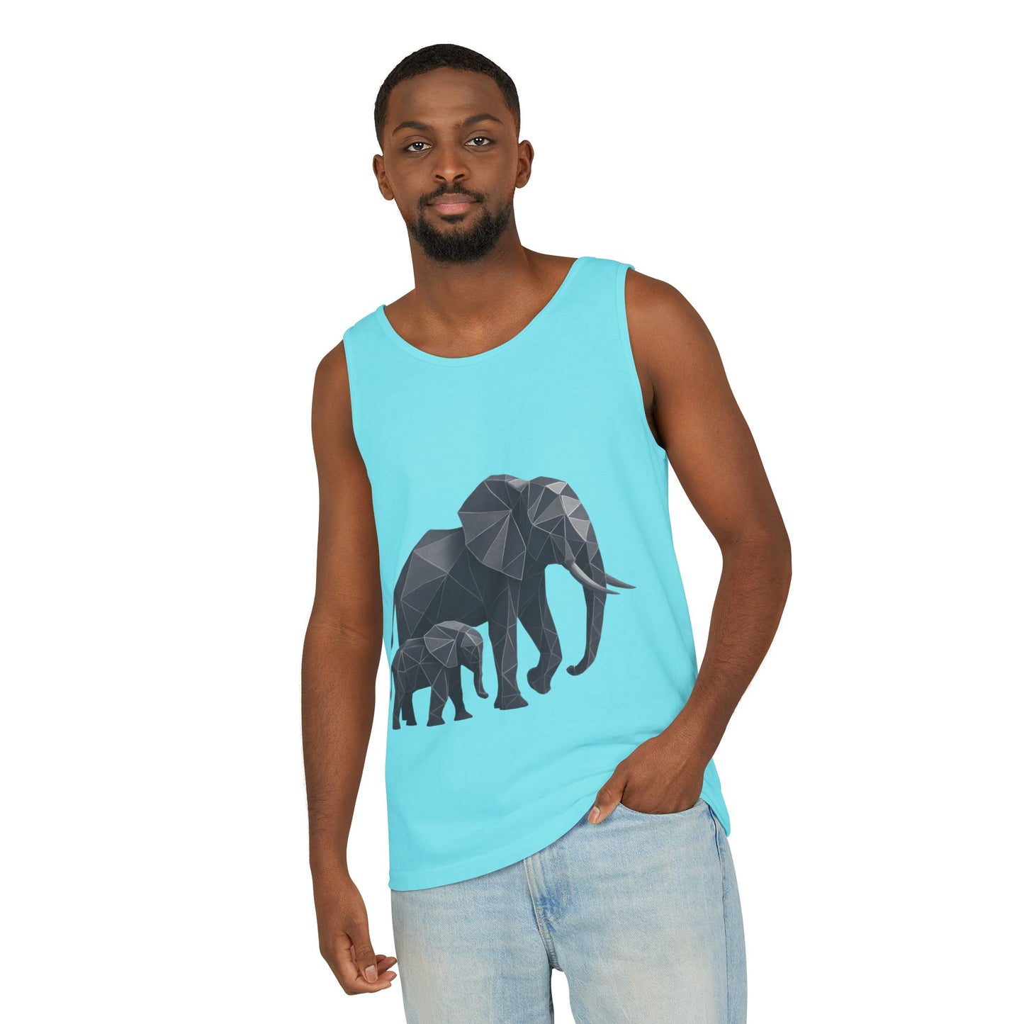 Elephant Family Unisex Tank Top, Animal Lover Gift, Casual Wear, Summer Essentials, Eco-Friendly Apparel, Wildlife Shirt