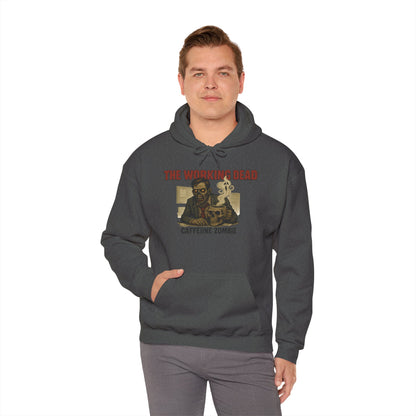 The Working Dead Men's Zombie Hoodie, Funny Office Meeting Sweatshirt, Halloween Zombie Top, Coffee Zombie Hoodie, Halloween Work Top