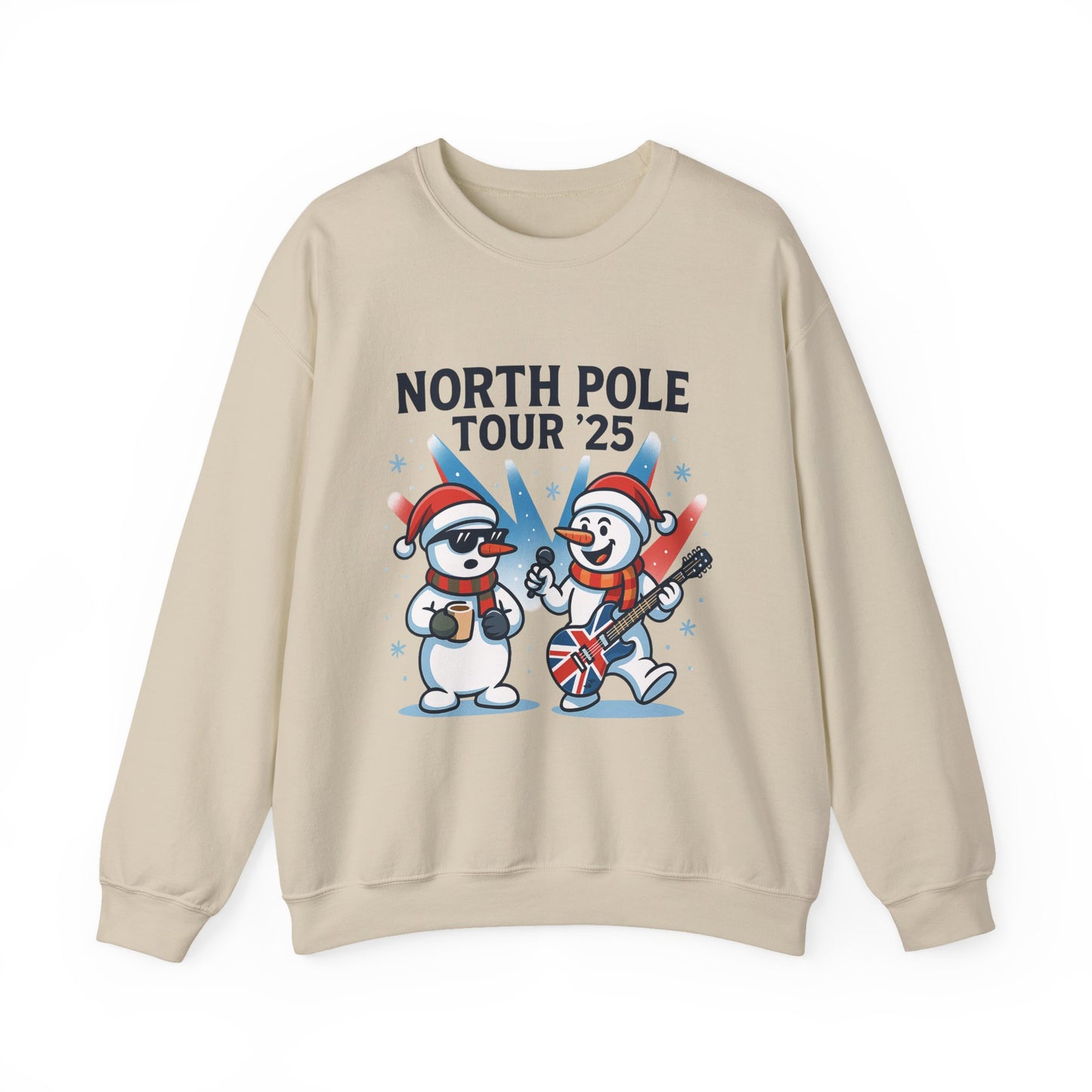 North Pole Tour 25 Men's Christmas Sweatshirt, Funny Rock Band Holiday Jumper