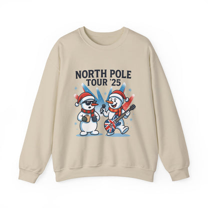 North Pole Tour 25 Men's Christmas Sweatshirt, Funny Rock Band Holiday Jumper