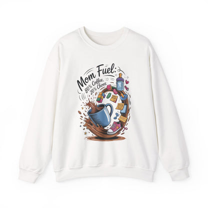 Mom Fuel Unisex Crewneck Sweatshirt, Perfect for Coffee Lovers, Gifts for Moms, Cozy Casual Wear, Funny Graphic Sweatshirt, Mother's Day