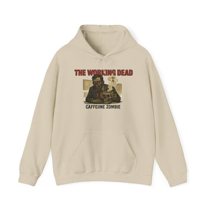 The Working Dead Men's Zombie Hoodie, Funny Office Meeting Sweatshirt, Halloween Zombie Top, Coffee Zombie Hoodie, Halloween Work Top