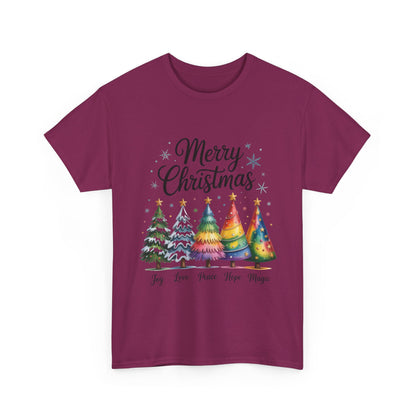Merry Christmas Women's T-Shirt, Joy Love Peace Hope Magic Holiday Tee