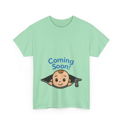 Coming Soon Maternity Tee, Cute Baby Boy Pregnancy Announcement Tee, Funny Expecting Mom Gift, Gender Reveal Tee, Baby Shower Top