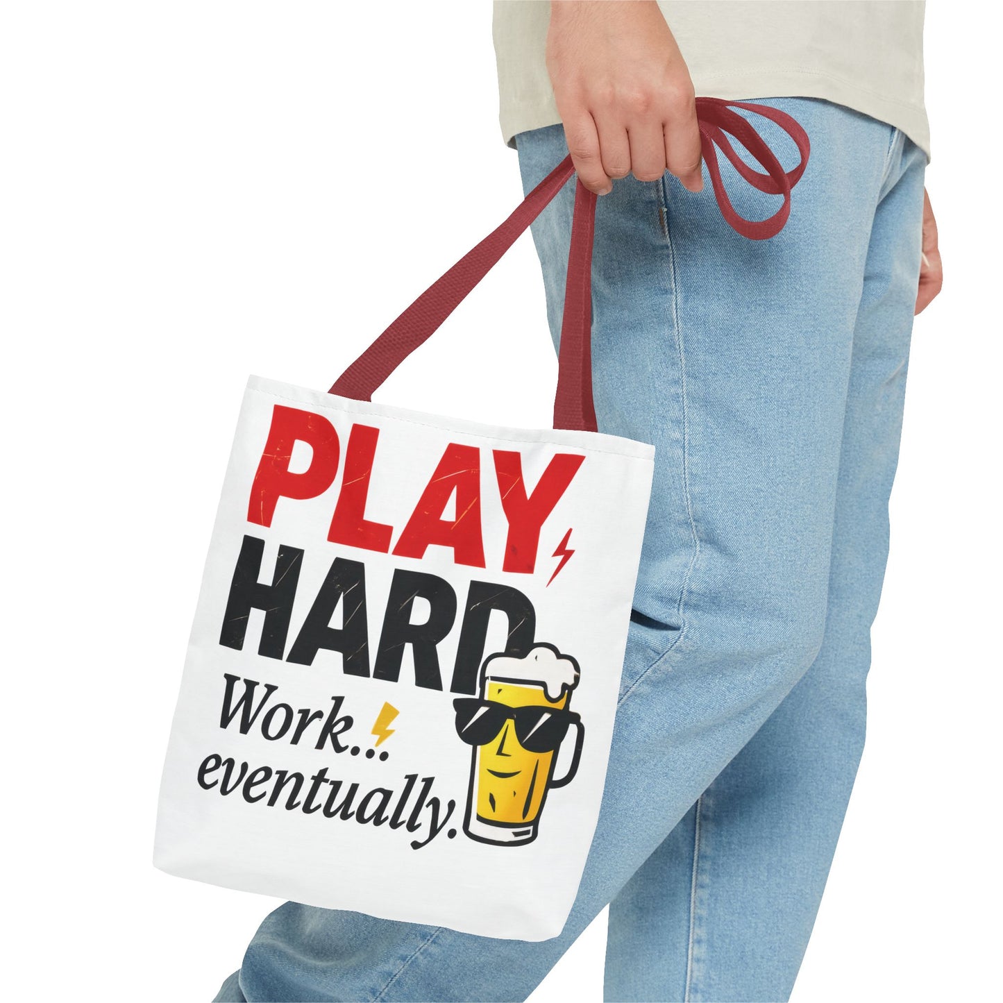 Play Hard Tote Bag - Fun, Stylish, Tote for Work & Play, Summer, Gift, Beach Bag, Everyday Carry, Beach Weekender Bag, large canvas bag