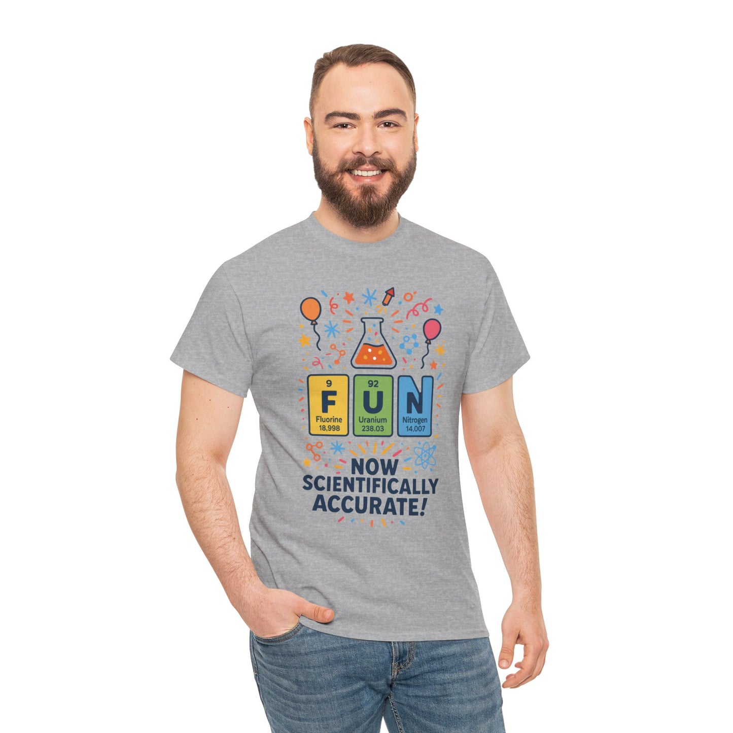 Fun Science Unisex Heavy Cotton Tee, Perfect for STEM Lovers, Gift for Science Teachers, FUN Periodic Table Tee,Nerdy Unisex Shirt