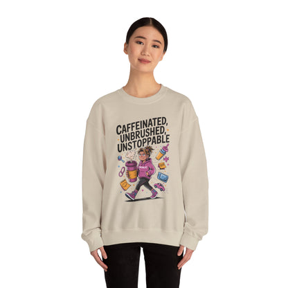 Caffeinated Mom Sweatshirt, Funny Mom Life Quote,  Mother's Day Gift,New Mother Tired Mother Gift, Coffee Lover Gift, Coffee Addict Mom