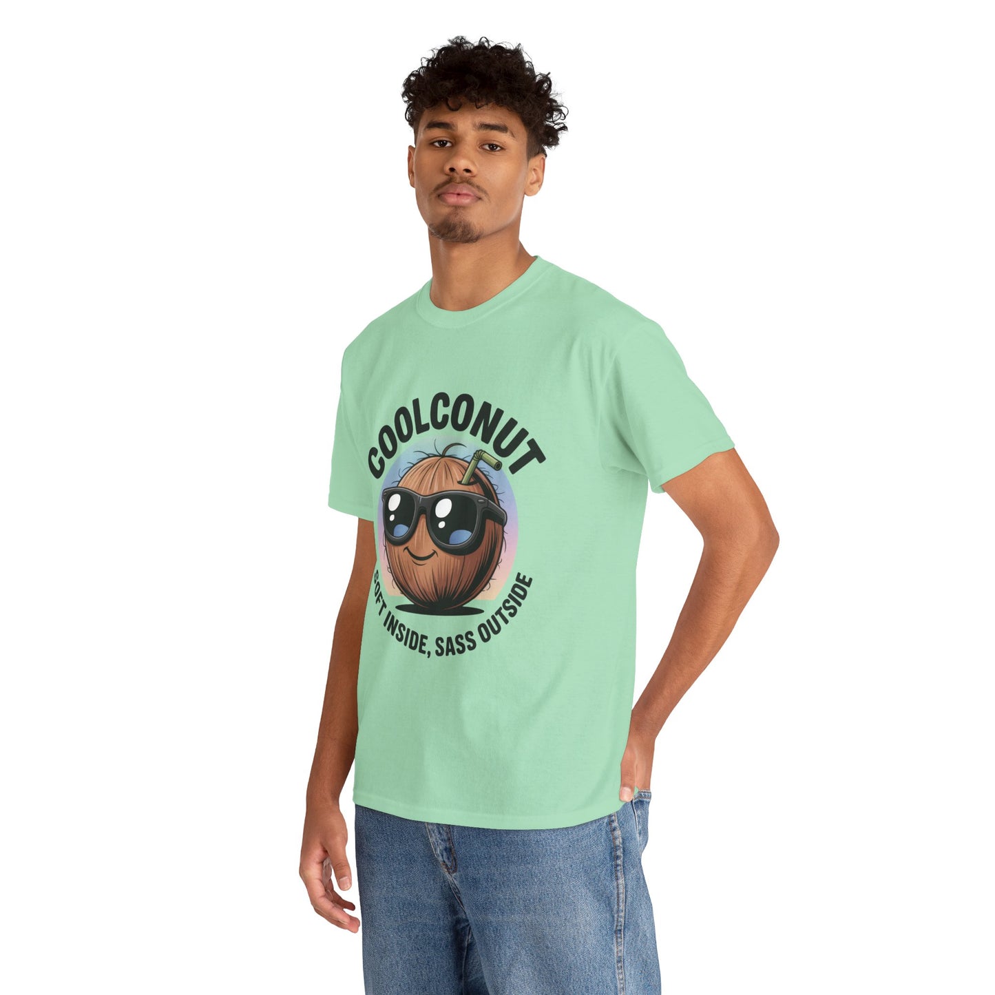Coolconut Graphic Men's Tee, Soft Inside Sass Outside, Men's T-Shirt for Beach Lovers, Men's Fun Gift, Summer Vibes, Humor Apparel