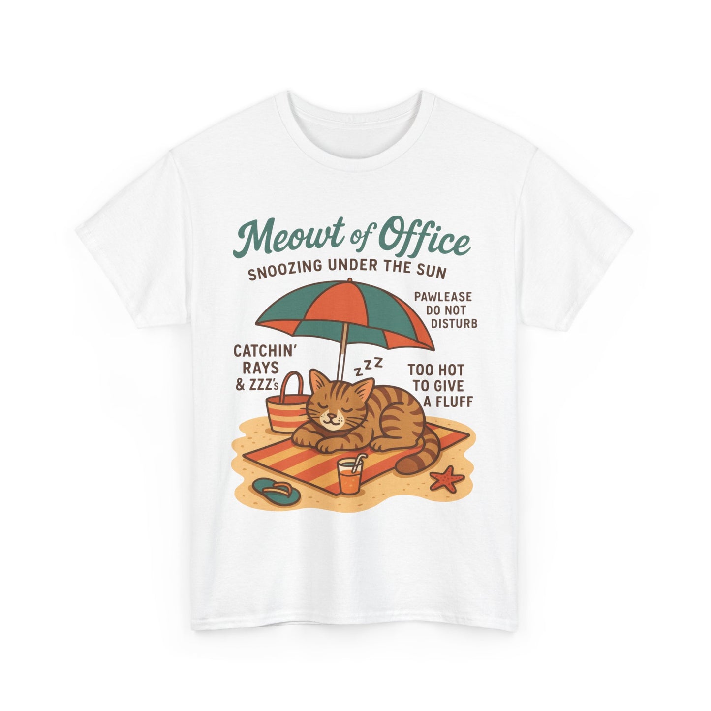 Cat Shirt, Cute Beach Cat Womens T-Shirt, Funny Summer Vacation Tee, Lazy Cat Humor Gift, Cat Lover T-Shirt, Vacation Humor Tee