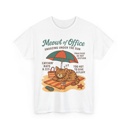 Cat Shirt, Cute Beach Cat Womens T-Shirt, Funny Summer Vacation Tee, Lazy Cat Humor Gift, Cat Lover T-Shirt, Vacation Humor Tee
