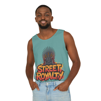 Street Royalty Men's Tank Top, Graffiti Crown Graphic Muscle Shirt, Urban Streetwear Sleeveless Skate Style