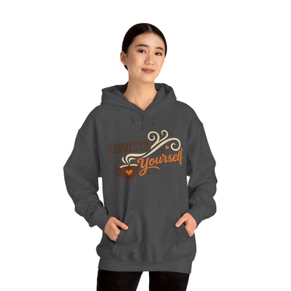 Espresso Yourself Coffee Hoodie, Funny Womens Barista Gift, Cozy Cafe Sweatshirt