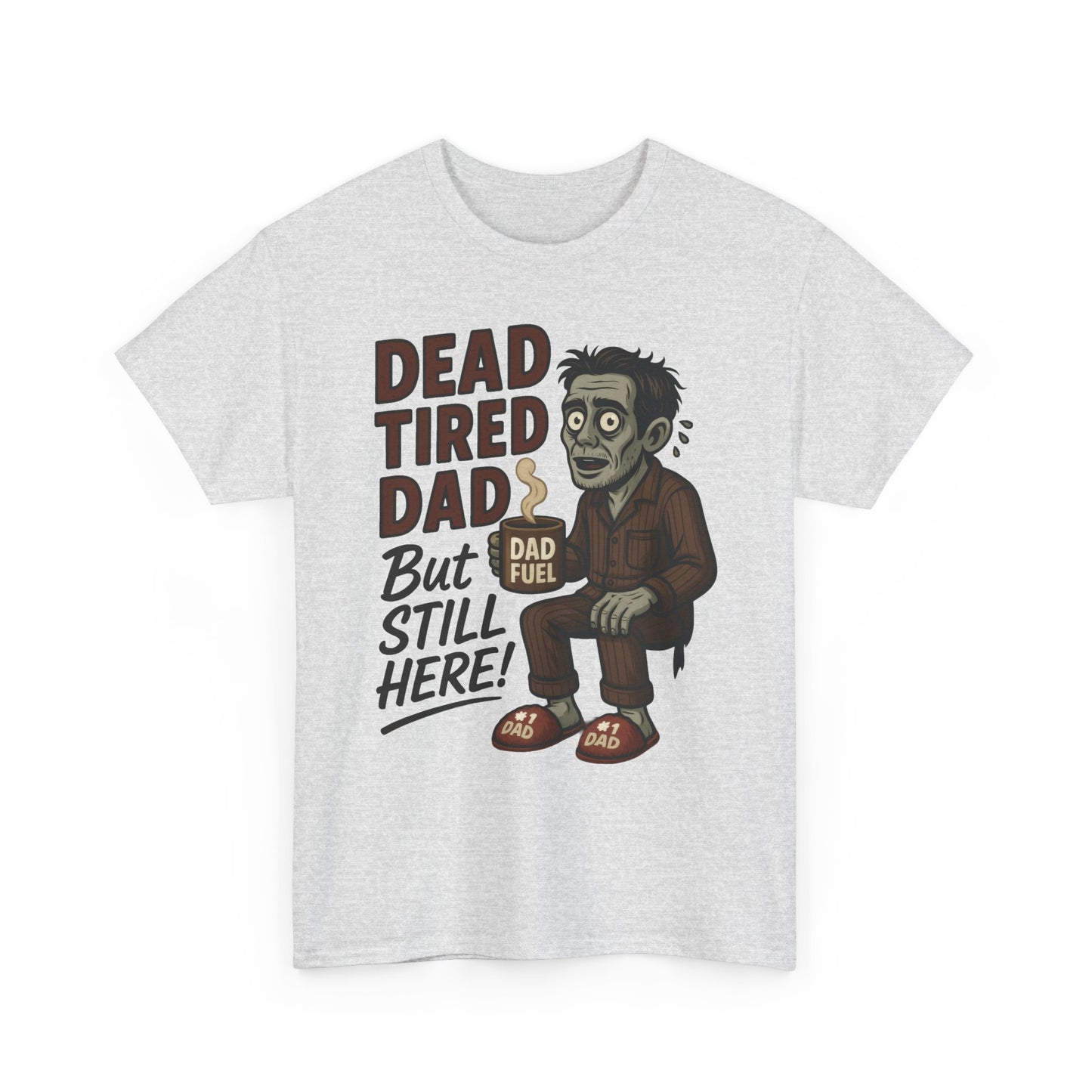 Dead Tired Dad Funny Zombie Coffee Men's T-Shirt, Father's Day Gift for Men, Dad Fuel Graphic Tee, Halloween Dad Tee