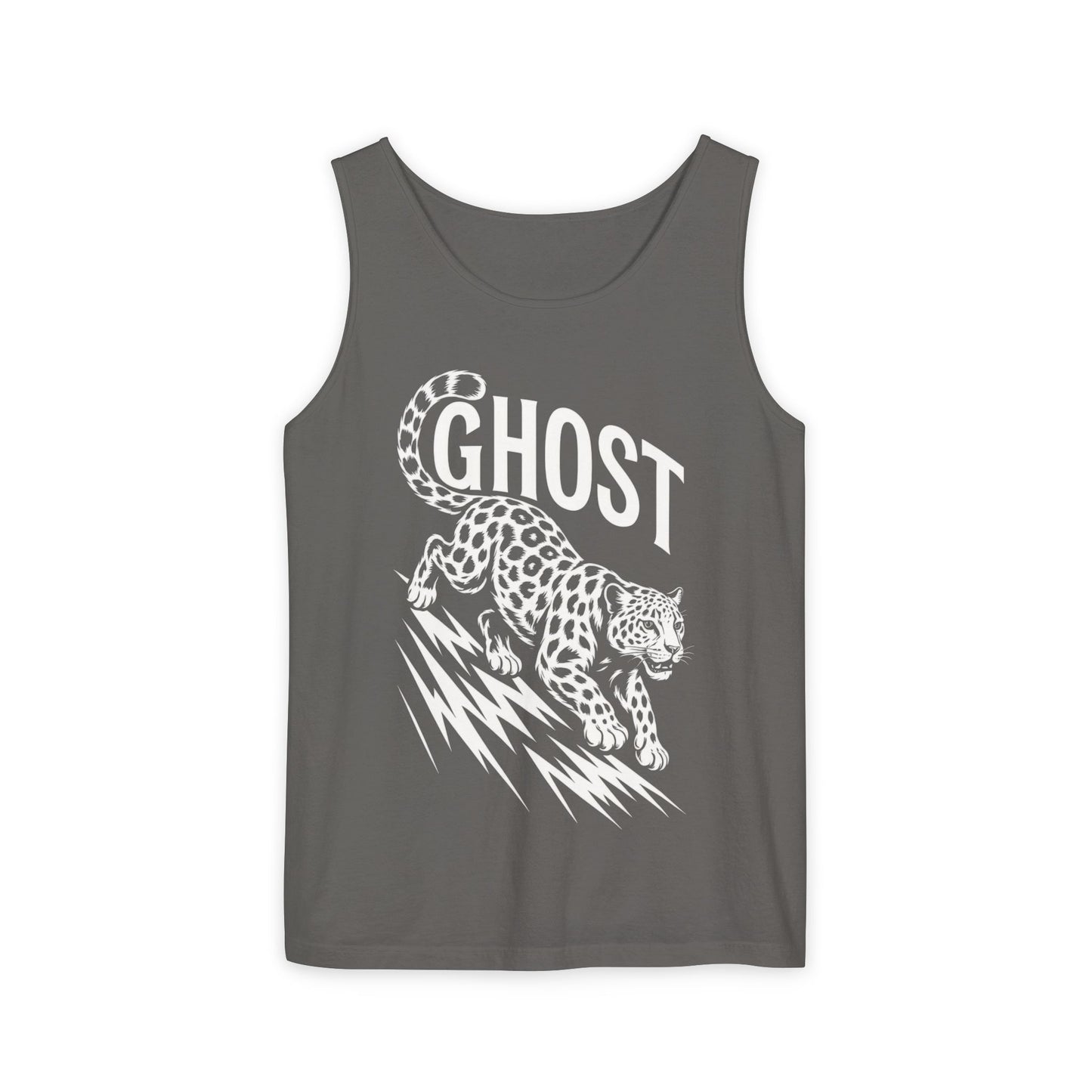 Ghost Leopard Mens Tank Top, Cool Graphic Shirt for Summer, Beach Days, Festivals, Gifts, Casual Wear