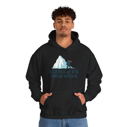 Men's Heavy Blend™ Hooded Sweatshirt, Silence of Ice Power Within Hoodie, Nordic Minimal Iceberg Graphic Streetwear