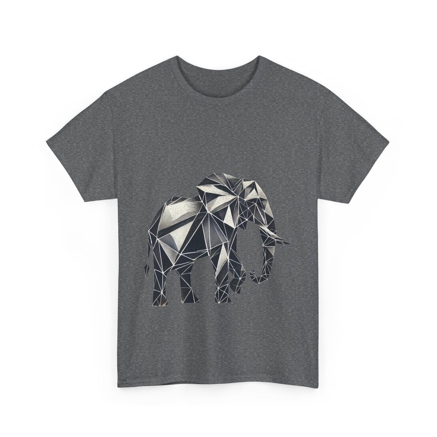 Geometric Elephant Tee - Minimalist Art Shirt, Nature Lover Gift, Animal Print T-Shirt, Unisex Cotton Tee, Eco-Friendly Wear