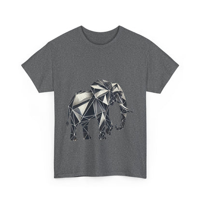 Geometric Elephant Tee - Minimalist Art Shirt, Nature Lover Gift, Animal Print T-Shirt, Unisex Cotton Tee, Eco-Friendly Wear
