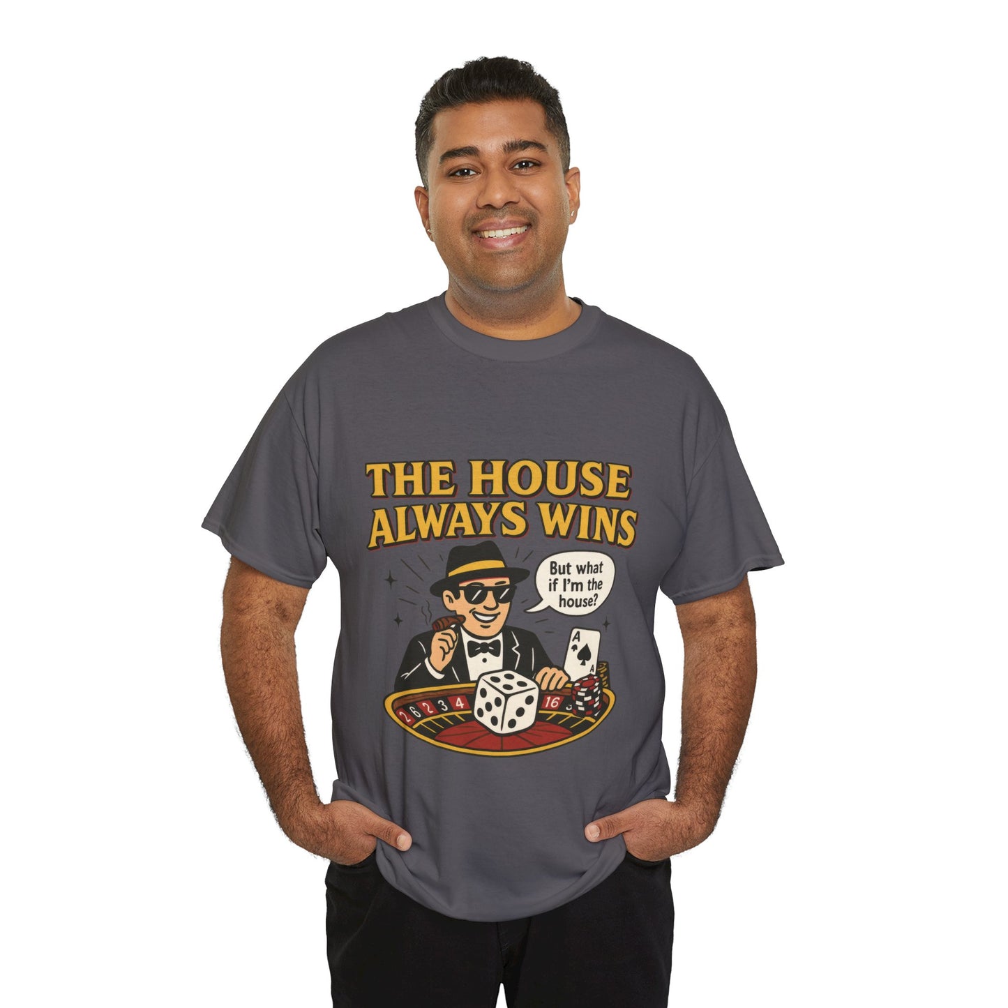 Vintage Casino Humor Unisex Tee, Funny Gambling Shirt, Gift for Gamblers, House Always Wins T-Shirt, Vegas Style Gift, Casino Quote Tee