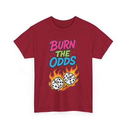 Burn the Odds Graphic Tee | Cool Casual Wear, Gaming Shirt, Unisex Cotton Tee, Dice Design T-Shirt, Gift for Gamers