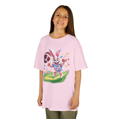 Touchdown Bunny Kids T-Shirt - Cute Easter Football Shirt for Kids, Fun Spring Outfit, Sports Bunny Tee Gift for Little Athletes Easter Gift