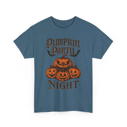 Pumpkin Party Night Men's Halloween T-Shirt, Scary Jack-O-Lantern Pumpkin Graphic Tee for Him