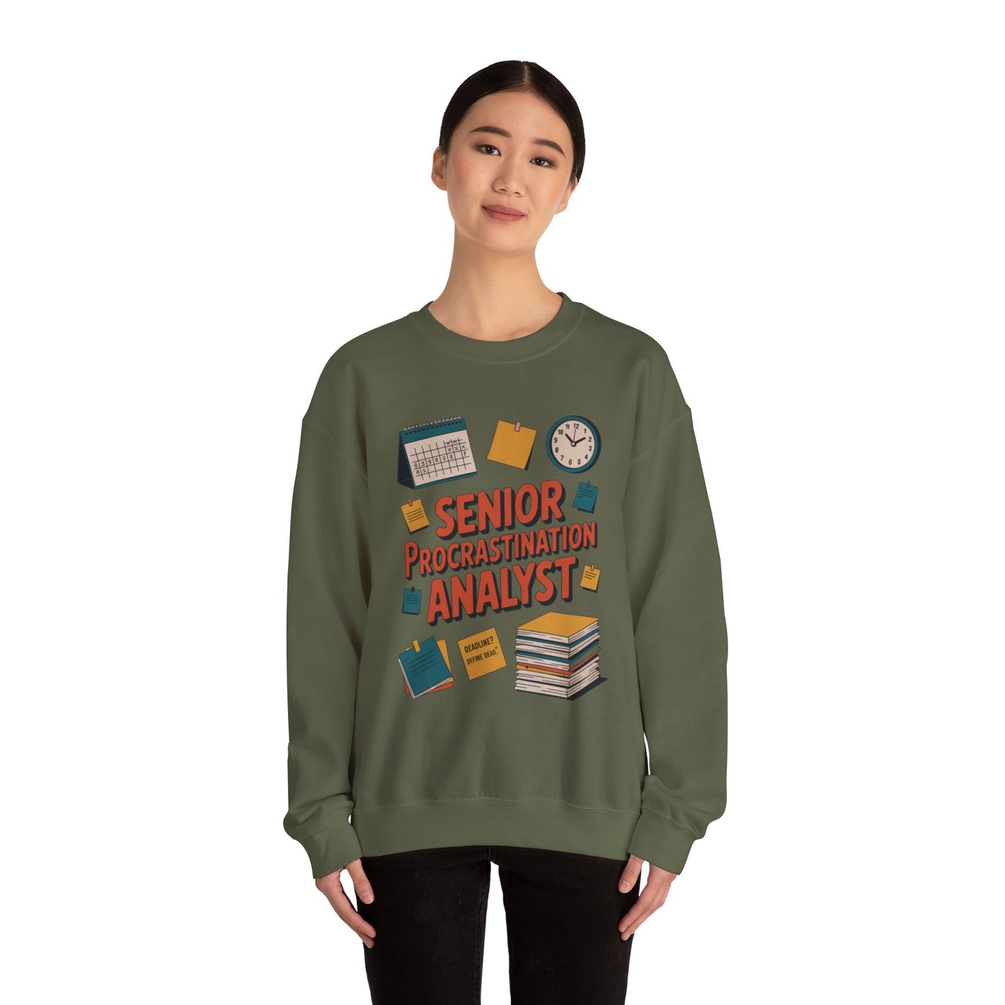 Senior Procrastination Analyst Sweatshirt, Gift for Graduates, Office Humor Apparel, Meme Sweatshirt, Casual Wear, Motivation Humor Apparel