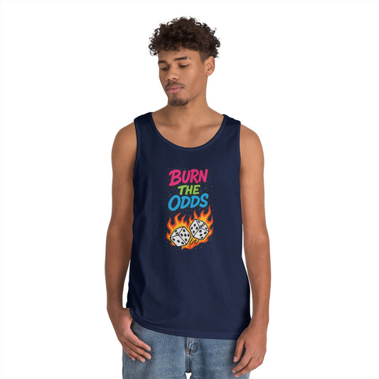 Burn the Odds Tank Top, Casual Summer Wear, Gaming Gift, Dice Design Tee, Gift for Gamers, Funny Tank, Perfect for Parties