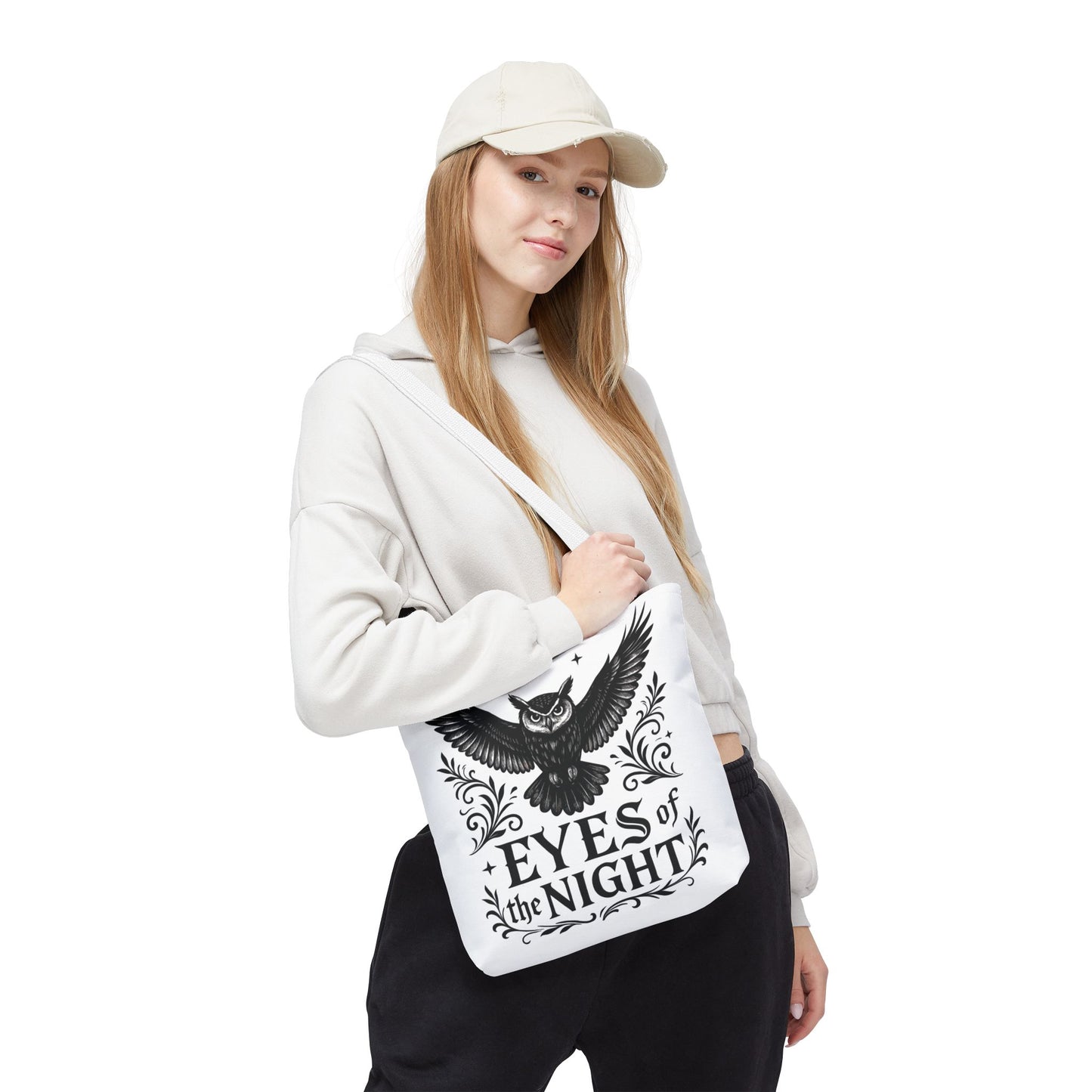 Eyes of the Night Owl Tote Bag, Artsy Shopping Bag, Eco-Friendly Carryall, Unique Gift for Animal Lovers, Halloween Decor, Beach Tote