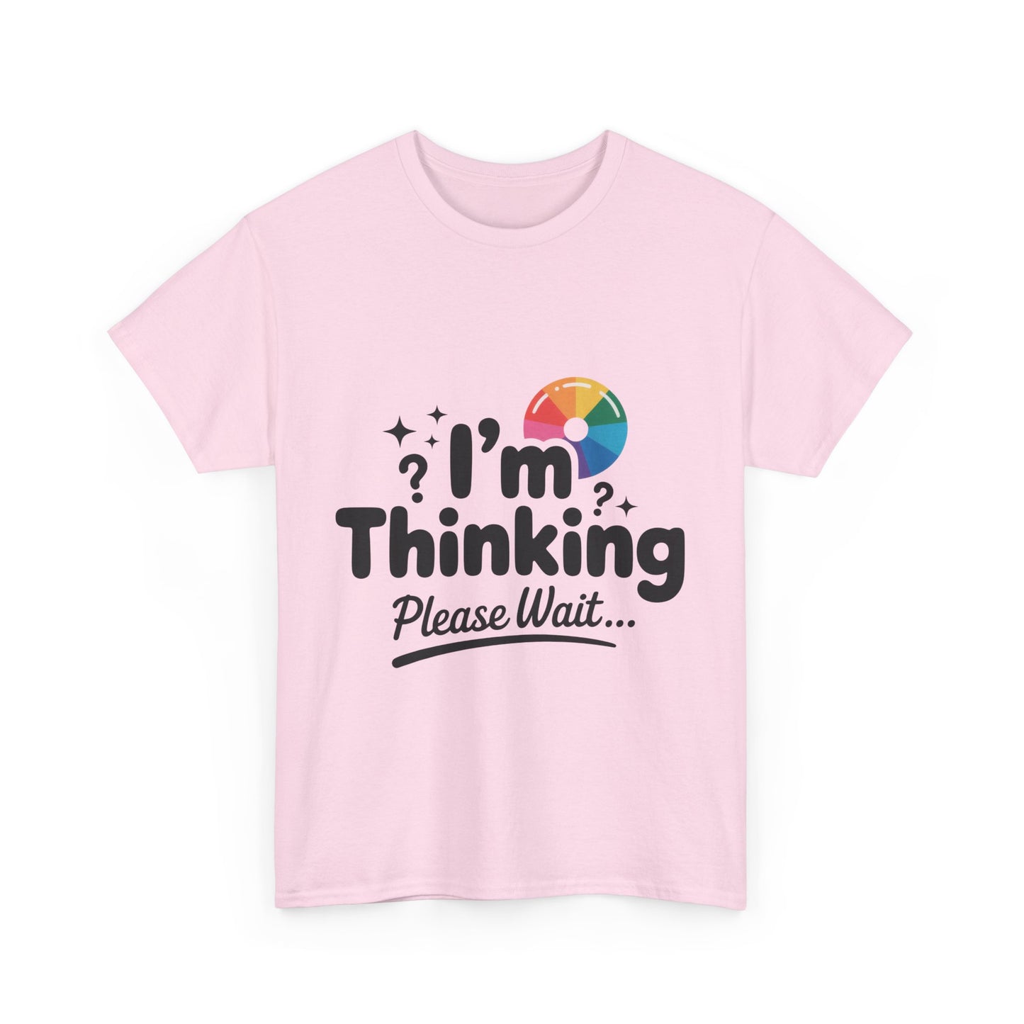 Funny - Im Thinking Please Wait - T-Shirt for Women, Cute Geeky Gift for Introverts, Programmers, Designers, Fun Humor Shirt
