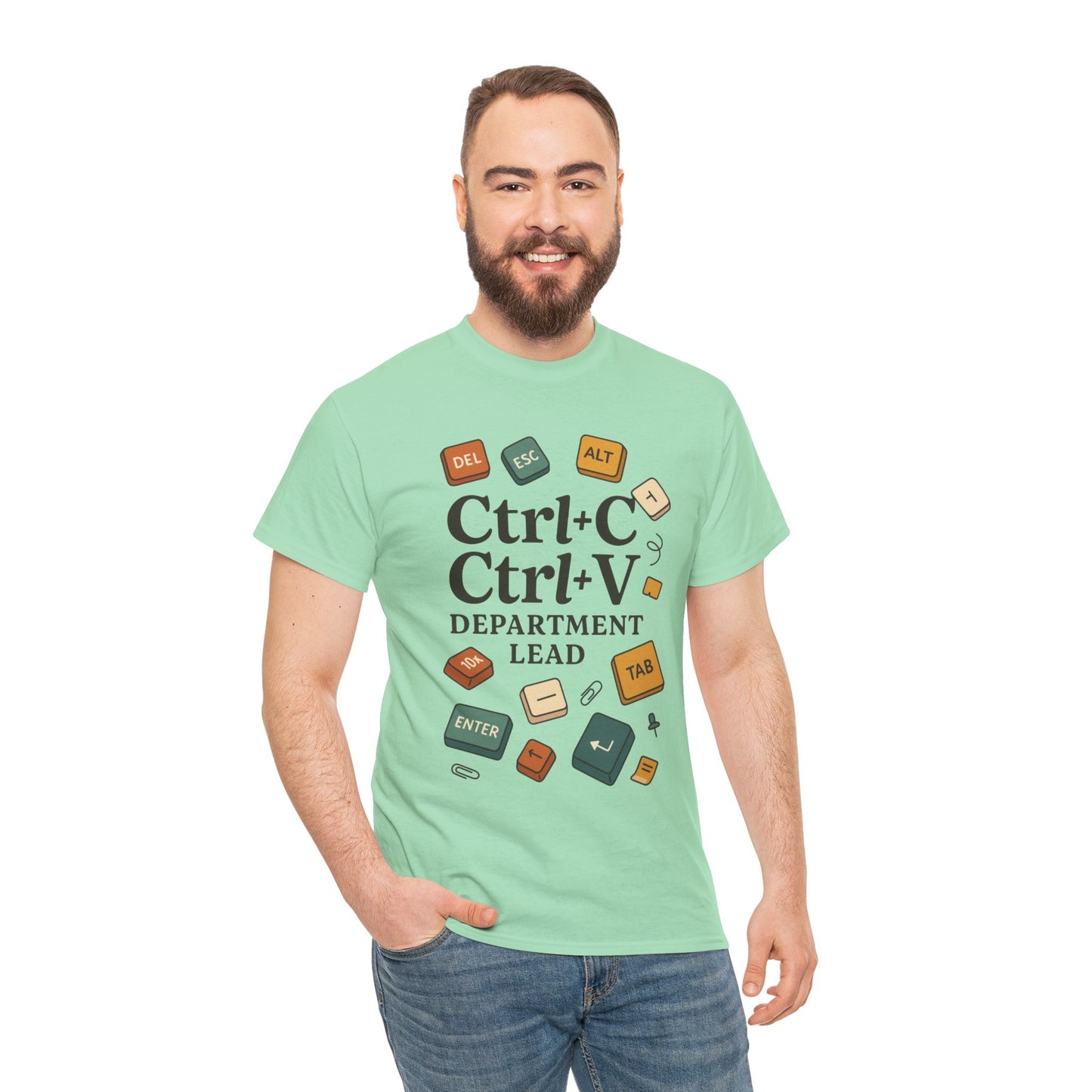 Funny Office T-Shirt - Ctrl+C Ctrl+V Department Lead Tee, Gift for Tech Lover, Creative Workwear, Programmer Apparel, Geeky Humor Shirt