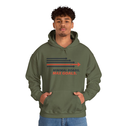Mens Heavy Blend™ Hooded Sweatshirt, Minimal Roads Max Goals Motivational Mens Hoodie