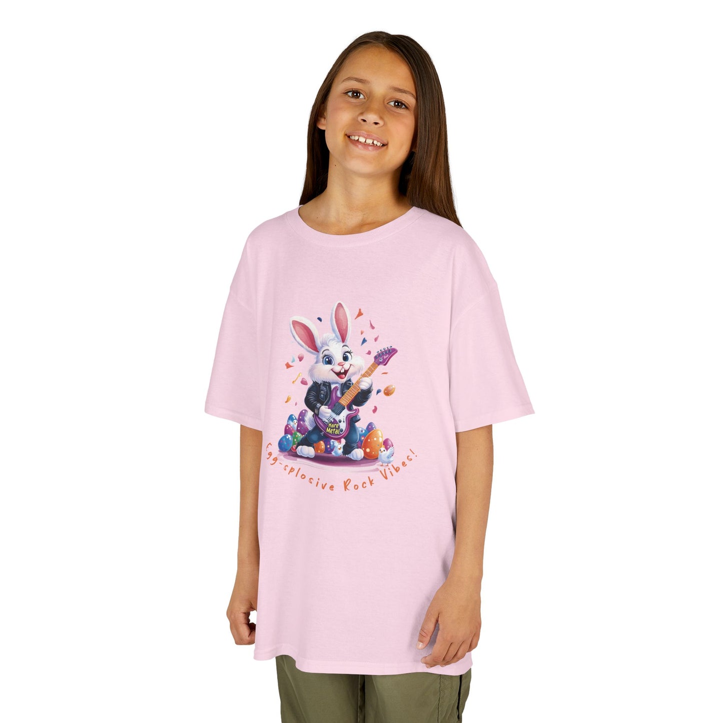 Explosive Rock Vibes Kids Tee - Fun Bunny Graphic T-Shirt for Young Rockstars