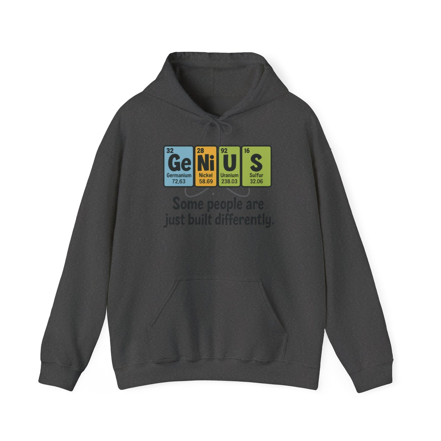 Funny Mens Genius Hoodie, Periodic Table Nerd Sweatshirt, Smart Science Pullover Gift for Him, Science Lover Apparel, Funny Hoodie