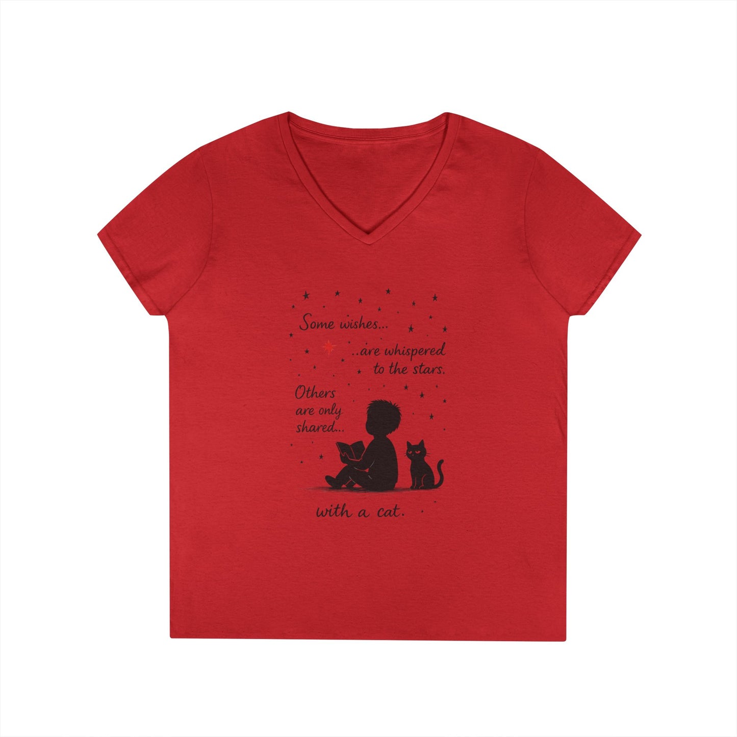 Whimsical Cat Lovers' V-Neck T-Shirt - Perfect Gift for Cat Enthusiasts, Animal Lovers, Birthday, and Pet Owners
