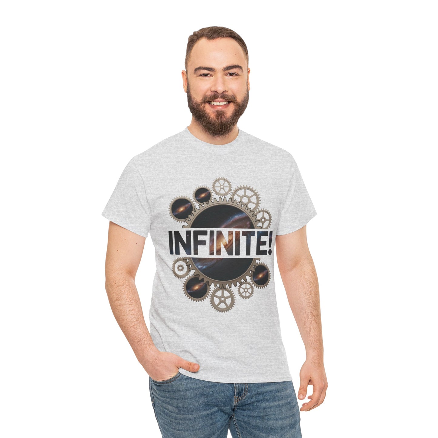Steampunk Space Gears T-Shirt, Unisex Infinite Universe Graphic Tee, Cosmic Mechanical Design Tee for Sci-Fi & Engineering Lovers