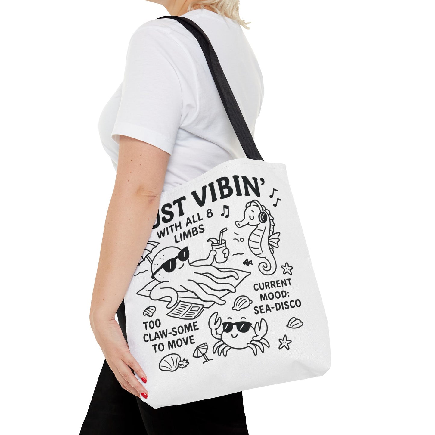 Fun Sea-Themed Tote Bag, Beach Accessories, Summer Vibes, Gift for Ocean Lovers, Reusable Shopping Bag, Cute Beach Tote