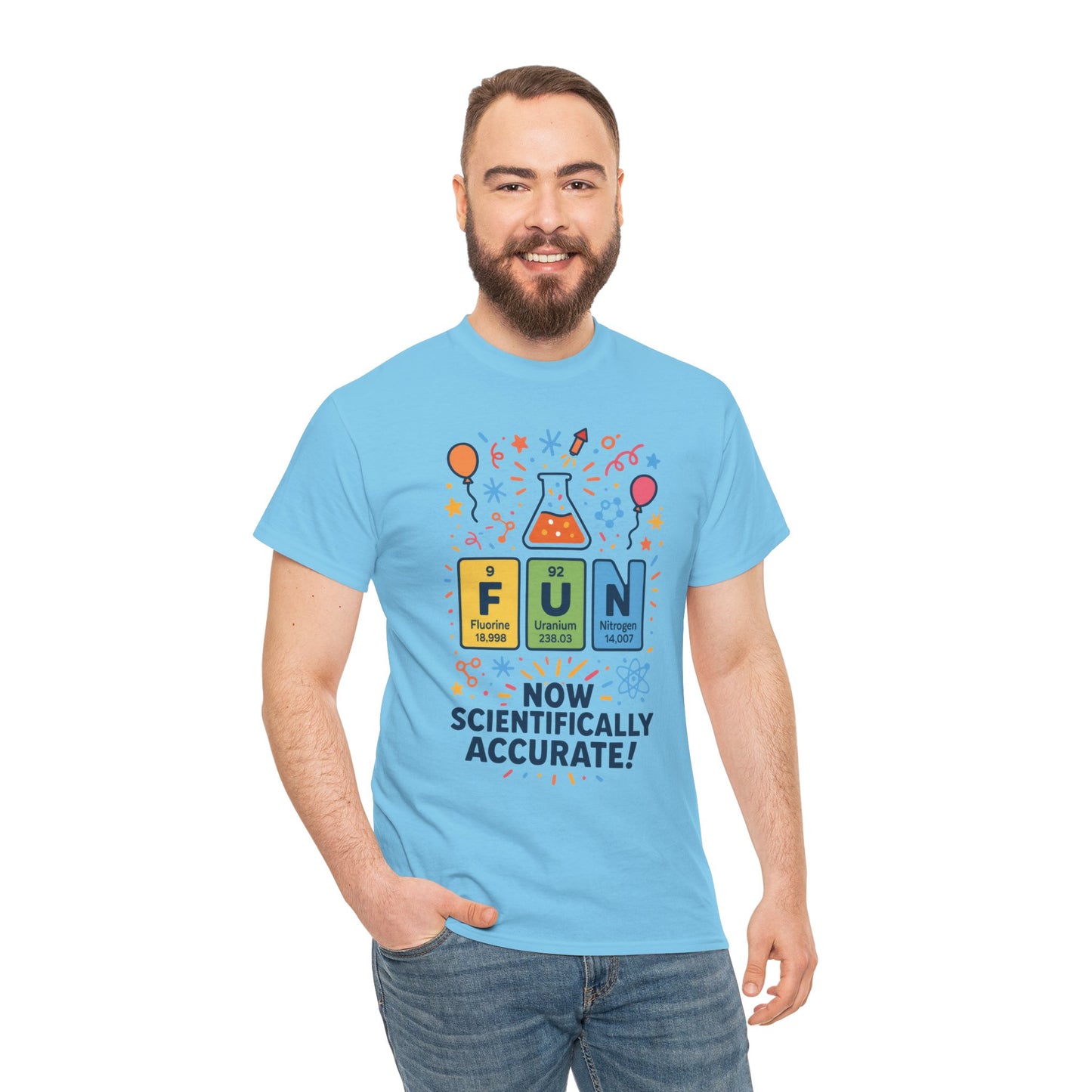 Fun Science Unisex Heavy Cotton Tee, Perfect for STEM Lovers, Gift for Science Teachers, FUN Periodic Table Tee,Nerdy Unisex Shirt