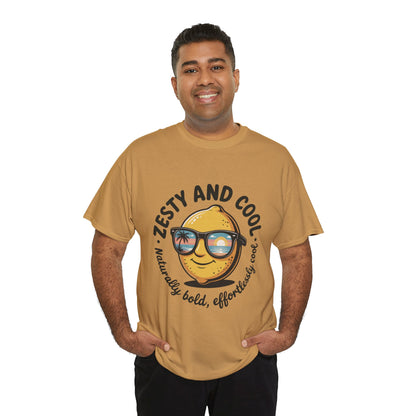 Zesty and Cool Mens Tee, Stylish Casual Shirt, Summer Outing Apparel, Fun Gift for Friends, Lemon Graphic T-Shirt, Birthday Present Idea