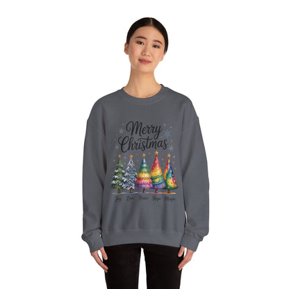 Merry Christmas Women's Sweatshirt, Joy Love Peace Hope Magic Pullover, Women's Heavy Blend™ Crewneck Sweatshirt