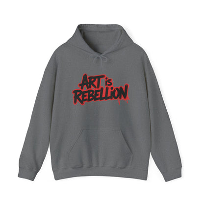 Men's Heavy Blend™ Hooded Sweatshirt, Art Is Rebellion Men's Hoodie, Graffiti Street Art Pullover, Urban Rebellion Hoodie for Skaters